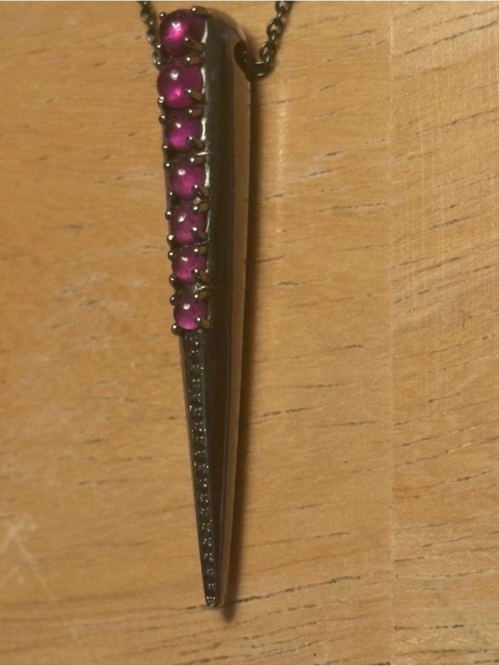 Nikos Koulis Ruby And Black Diamond Blackened Gold Long  Necklace